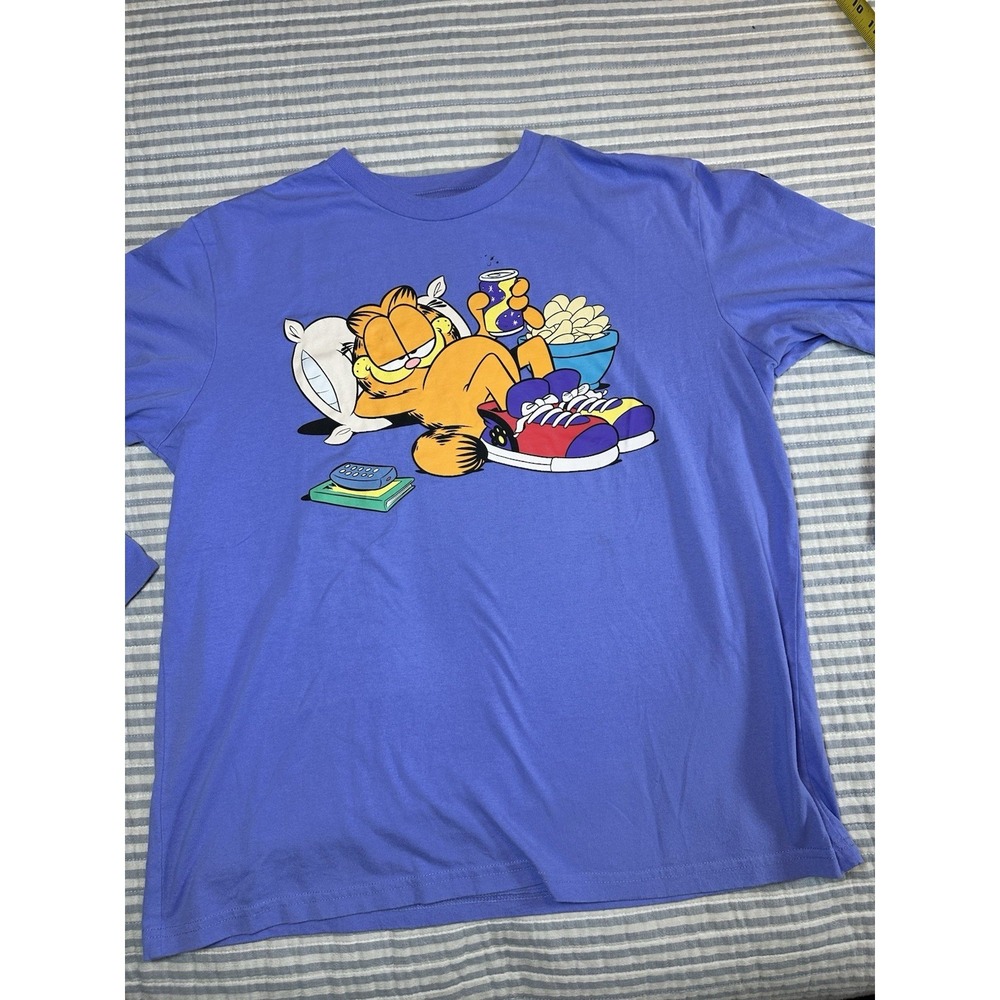 Garfield Purple Long Sleeve Shirt Youth Large Nickelodeon I Can… But I Won't Tee